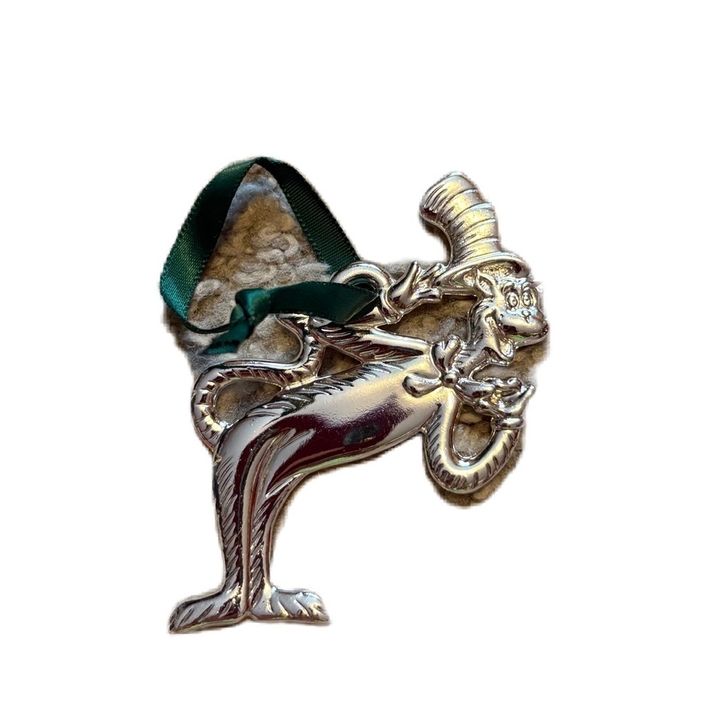 Dr. Seuss Movie Silver Plate Christmas Tree Ornament - Cat in the Hat Full Body